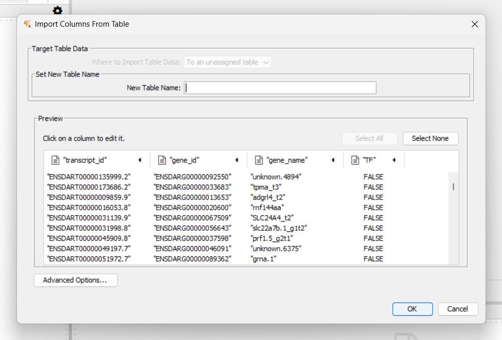 Name and confirm import